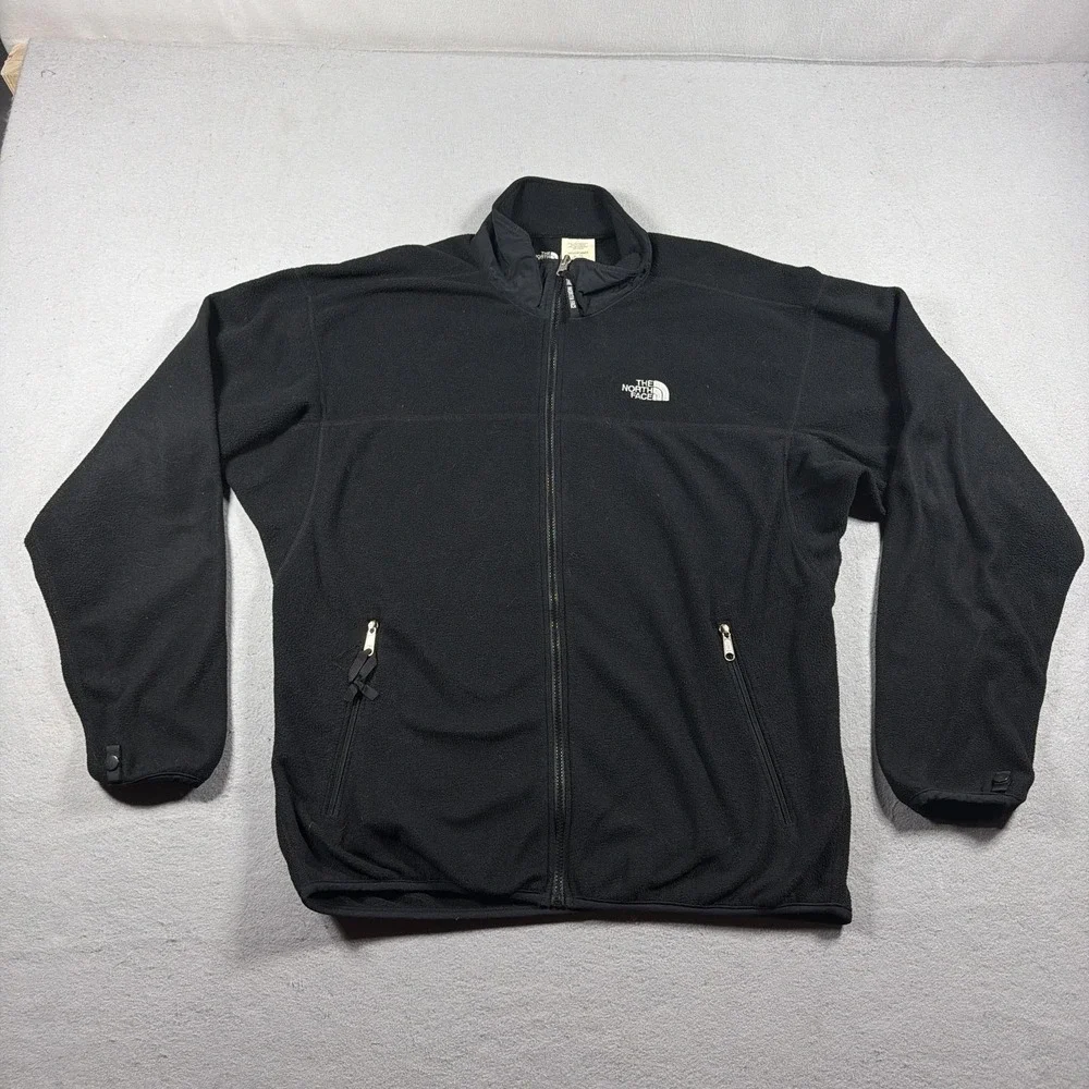 The North Face Jacket Mens XL Black Fleece Full Zip Hiking Made USA Outdoor